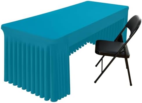 Spandex Open Back Tablecloth, Elastic Fitted Stretch Tablecloth for 6FT Rectangle Tables, Waterproof Washable