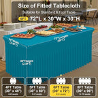 Spandex Open Back Tablecloth, Elastic Fitted Stretch Tablecloth for 6FT Rectangle Tables, Waterproof Washable, alternate view