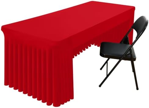 Spandex Open Back Tablecloth, Elastic Fitted Stretch Tablecloth for 6FT Rectangle Tables, Waterproof Washable