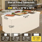 Spandex Open Back Tablecloth, Elastic Fitted Stretch Tablecloth for 8FT Rectangle Tables, Waterproof Washable, alternate view