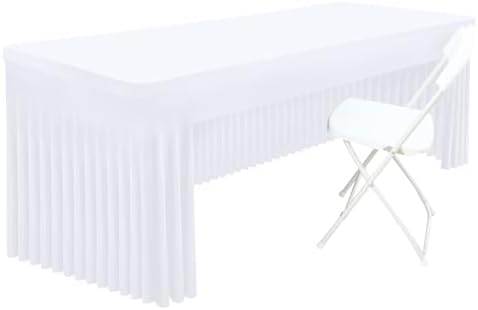 Spandex Open Back Tablecloth, Elastic Fitted Stretch Tablecloth for 8FT Rectangle Tables, Waterproof Washable