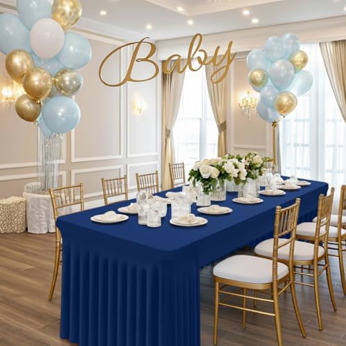 Spandex Open Back Tablecloth, Elastic Fitted Stretch Tablecloth for 8FT Rectangle Tables, Waterproof Washable, alternate view