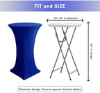 Spandex Royal Blue Cocktail Table Covers for 30-32 Inch High Top Pub 2 Pack, alternate view 3