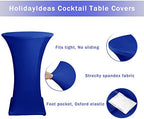 Spandex Royal Blue Cocktail Table Covers for 30-32 Inch High Top Pub 2 Pack, alternate view 5