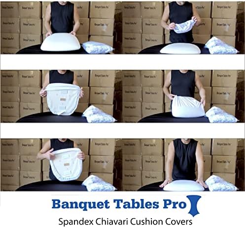 Spandex Slipcover for Hard Chiavari Cushion 100 Pack (Ivory) in Ivory, alternate view 2