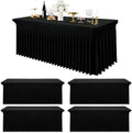 Spandex Tablecloth 4 Pack, Elastic Fitted Stretch Tablecloth for 6FT Rectangle Tables, Waterproof Washable Table