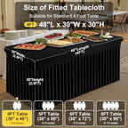 Spandex Tablecloth 6 Pack, Elastic Fitted Stretch Tablecloth for 4FT Rectangle Tables, Waterproof Washable Table, alternate