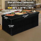Spandex Tablecloth 6 Pack, Elastic Fitted Stretch Tablecloth for 5FT Rectangle Tables, Waterproof Washable Table, alternate