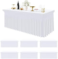 Spandex Tablecloth 6 Pack, Elastic Fitted Stretch Tablecloth for 6FT Rectangle Tables, Waterproof Washable Table