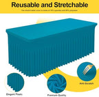 Spandex Tablecloth 6 Pack, Elastic Fitted Stretch Tablecloth for 6FT Rectangle Tables, Waterproof Washable Table, alternate