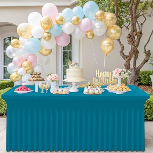 Spandex Tablecloth 6 Pack, Elastic Fitted Stretch Tablecloth for 6FT Rectangle Tables, Waterproof Washable Table, alternate