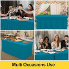 Spandex Tablecloth 6 Pack, Elastic Fitted Stretch Tablecloth for 6FT Rectangle Tables, Waterproof Washable Table, alternate