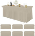 Spandex Tablecloth 6 Pack, Elastic Fitted Stretch Tablecloth for 6FT Rectangle Tables, Waterproof Washable Table