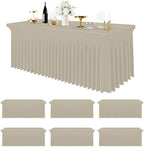 Spandex Tablecloth 6 Pack, Elastic Fitted Stretch Tablecloth for 6FT Rectangle Tables, Waterproof Washable Table