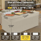 Spandex Tablecloth 6 Pack, Elastic Fitted Stretch Tablecloth for 6FT Rectangle Tables, Waterproof Washable Table, alternate