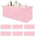 Spandex Tablecloth 6 Pack, Elastic Fitted Stretch Tablecloth for 6FT Rectangle Tables, Waterproof Washable Table