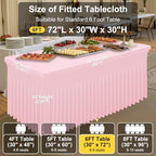 Spandex Tablecloth 6 Pack, Elastic Fitted Stretch Tablecloth for 6FT Rectangle Tables, Waterproof Washable Table, alternate
