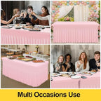 Spandex Tablecloth 6 Pack, Elastic Fitted Stretch Tablecloth for 6FT Rectangle Tables, Waterproof Washable Table, alternate