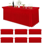 Spandex Tablecloth 6 Pack, Elastic Fitted Stretch Tablecloth for 6FT Rectangle Tables, Waterproof Washable Table