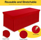 Spandex Tablecloth 6 Pack, Elastic Fitted Stretch Tablecloth for 6FT Rectangle Tables, Waterproof Washable Table, alternate
