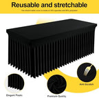 Spandex Tablecloth 6 Pack, Elastic Fitted Stretch Tablecloth for 6FT Rectangle Tables, Waterproof Washable Table, alternate
