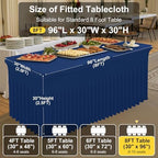 Spandex Tablecloth 6 Pack, Elastic Fitted Stretch Tablecloth for 8FT Rectangle Tables, Waterproof Washable Table, alternate