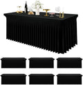 Spandex Tablecloth 6 Pack, Elastic Fitted Stretch Tablecloth for 8FT Rectangle Tables, Waterproof Washable Table