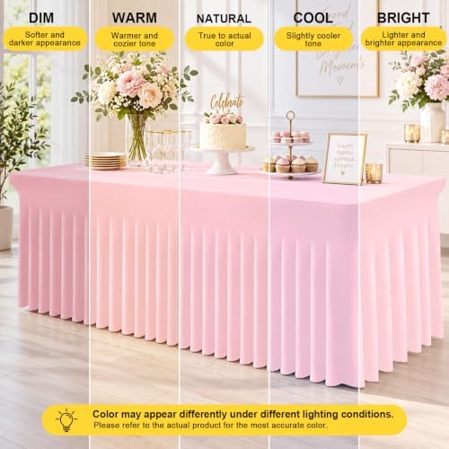 Spandex Tablecloth 6 Pack, Elastic Fitted Stretch Tablecloth for 8FT Rectangle Tables, Waterproof Washable Table, alternate