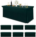 Spandex Tablecloth 6 Pack, Elastic Fitted Stretch Tablecloth for 8FT Rectangle Tables, Waterproof Washable Table
