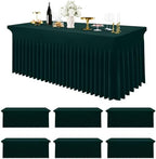 Spandex Tablecloth 6 Pack, Elastic Fitted Stretch Tablecloth for 8FT Rectangle Tables, Waterproof Washable Table
