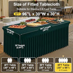 Spandex Tablecloth 6 Pack, Elastic Fitted Stretch Tablecloth for 8FT Rectangle Tables, Waterproof Washable Table, alternate