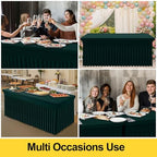 Spandex Tablecloth 6 Pack, Elastic Fitted Stretch Tablecloth for 8FT Rectangle Tables, Waterproof Washable Table, alternate