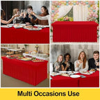 Spandex Tablecloth 6 Pack, Elastic Fitted Stretch Tablecloth for 8FT Rectangle Tables, Waterproof Washable Table, alternate