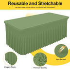 Spandex Tablecloth 6 Pack, Elastic Fitted Stretch Tablecloth for 8FT Rectangle Tables, Waterproof Washable Table, alternate