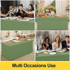 Spandex Tablecloth 6 Pack, Elastic Fitted Stretch Tablecloth for 8FT Rectangle Tables, Waterproof Washable Table, alternate