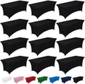 Spandex Tablecloth 6ft 12 Pack Black