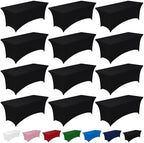 Spandex Tablecloth 6ft 12 Pack Black