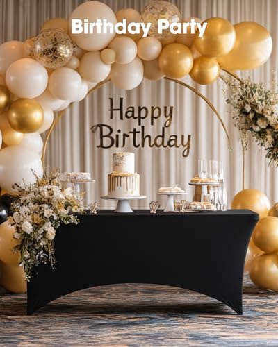 Spandex Tablecloth 6ft 2 Pack Black in Black, alternate view 7