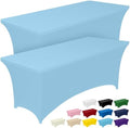 Spandex Tablecloth 6ft 2 Pack Blue Mist in Blue Mist