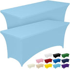 Spandex Tablecloth 6ft 2 Pack Blue Mist in Blue Mist