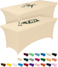 Spandex Tablecloth 6ft 2 Pack Champagne in Champagne