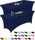 Spandex Tablecloth 6ft 2 Pack Navy Blue in Navy Blue