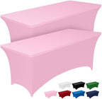 Spandex Tablecloth 6ft 2 Pack Pink