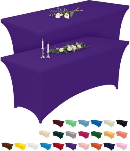 Spandex Tablecloth 6ft 2 Pack Purple