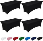Spandex Tablecloth 6ft 4 Pack Black in Black