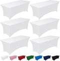 Spandex Tablecloth 6ft 6 Pack White