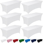 Spandex Tablecloth 6ft 6 Pack White