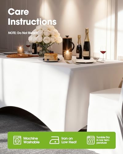 Spandex Tablecloth 6ft 6 Pack White, alternate view 4