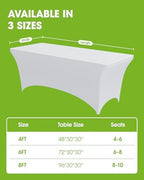 Spandex Tablecloth 6ft 6 Pack White, alternate view 5