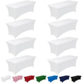 Spandex Tablecloth 6ft 8 Pack White